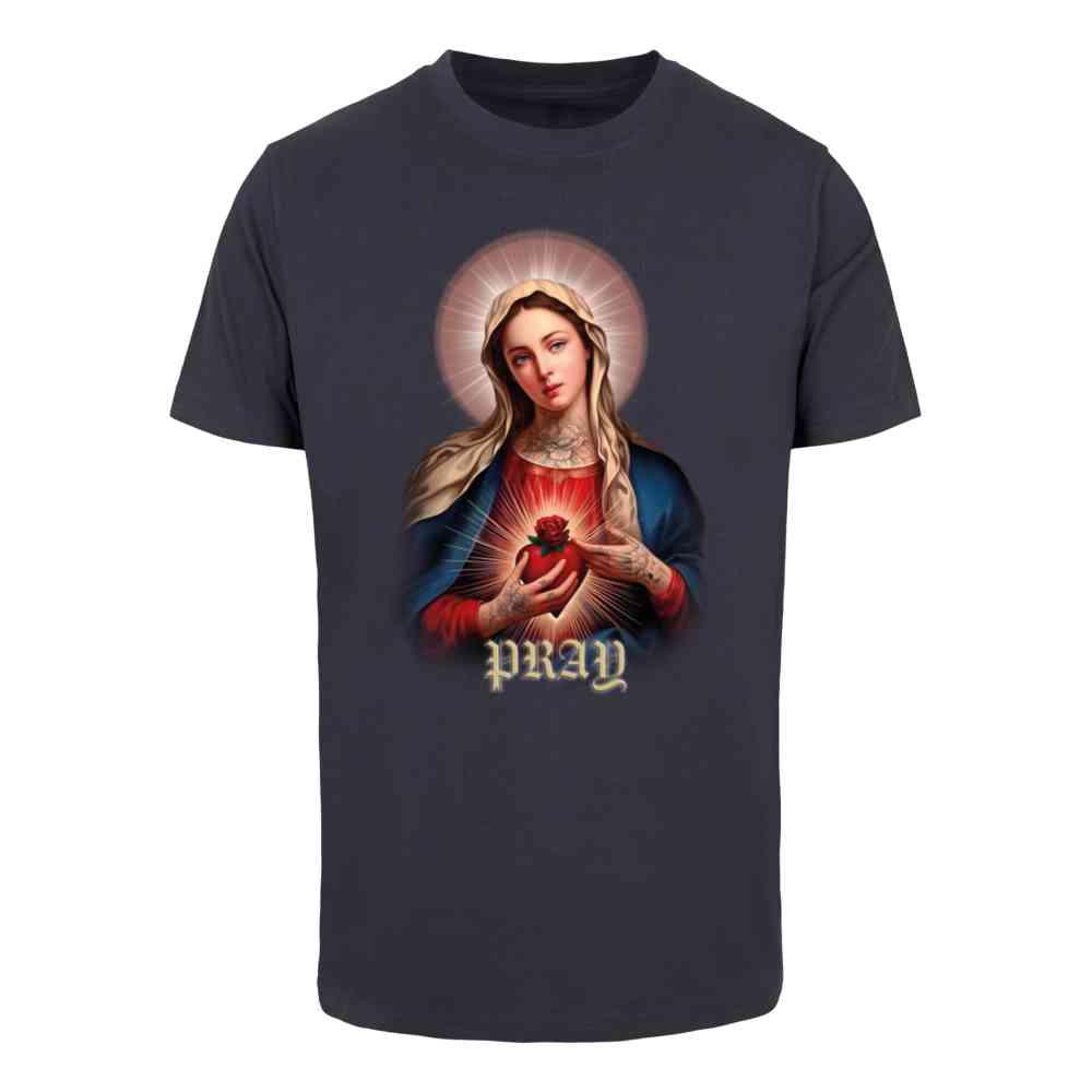 Mister Tee - Praying Mary Mens Tshirt - Dark blue